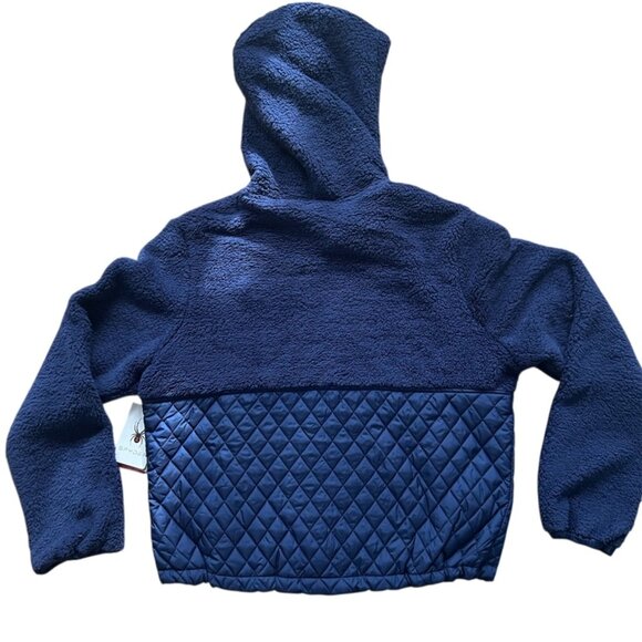 Spyder Sherpa Fleece Quilted Teddy Jacket Zip up Hoodie Active Jacket L - Picture 6 of 6